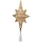 Lighted Frosted Clear and Gold Scroll Star of Bethlehem Christmas Tree Topper - 11" - Clear Lights